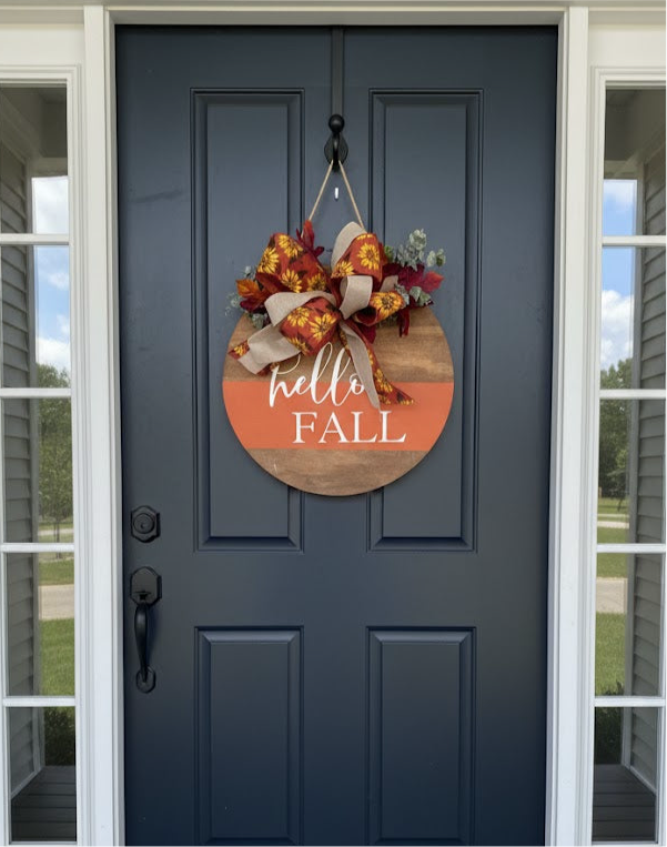 Hello Fall Door Round