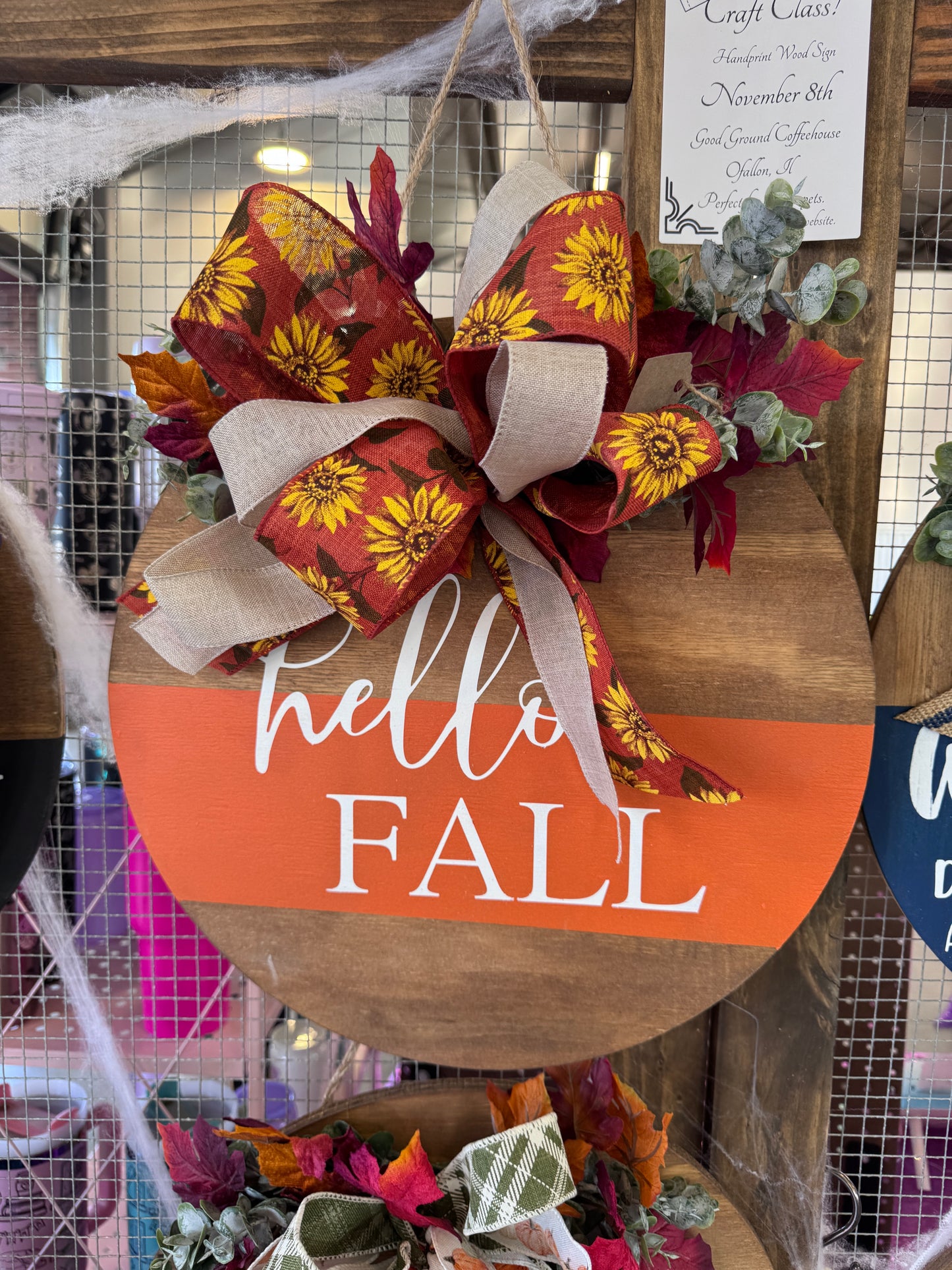 Hello Fall Door Round