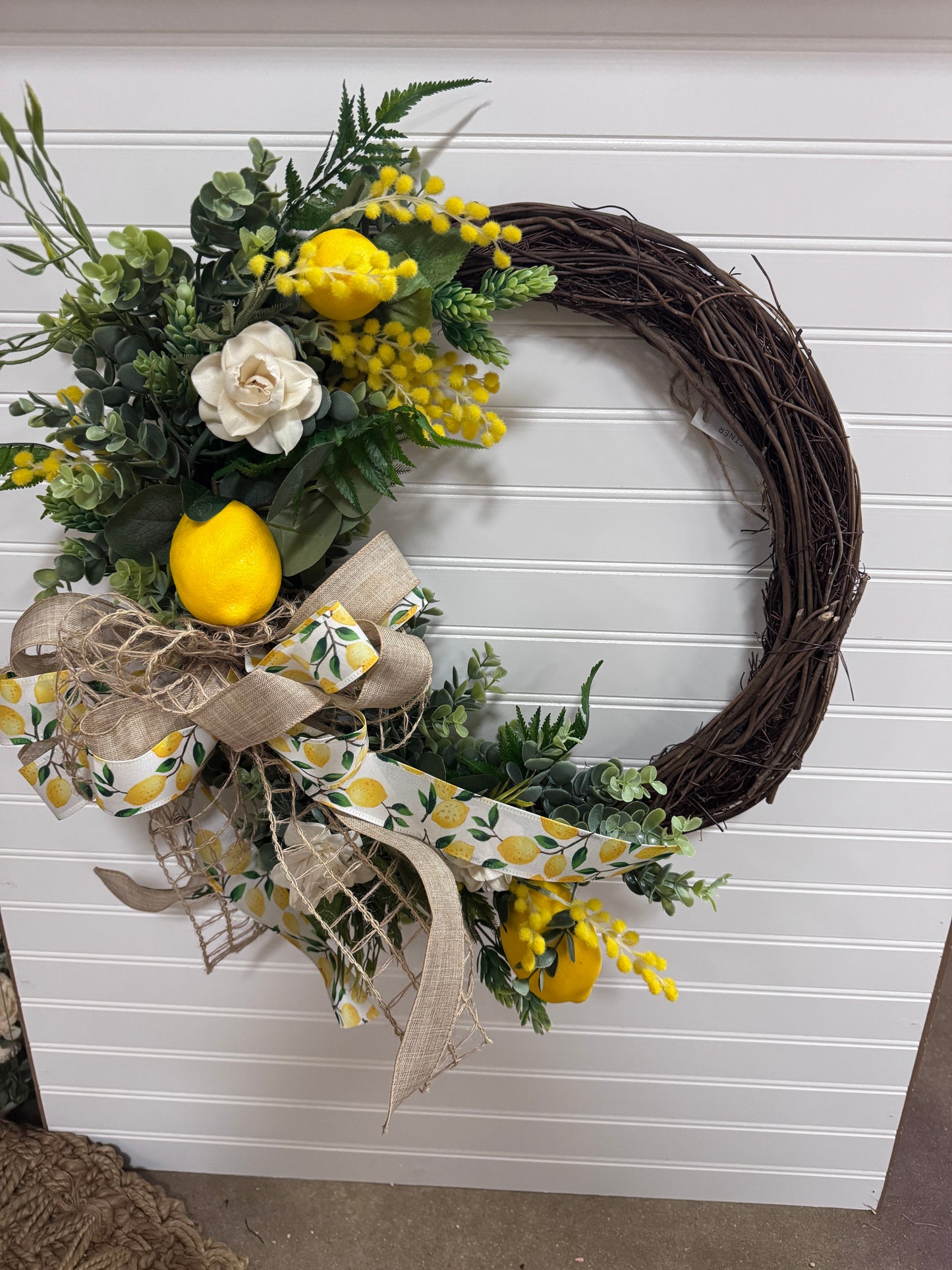 Lemon Spring Grapevine Wreath