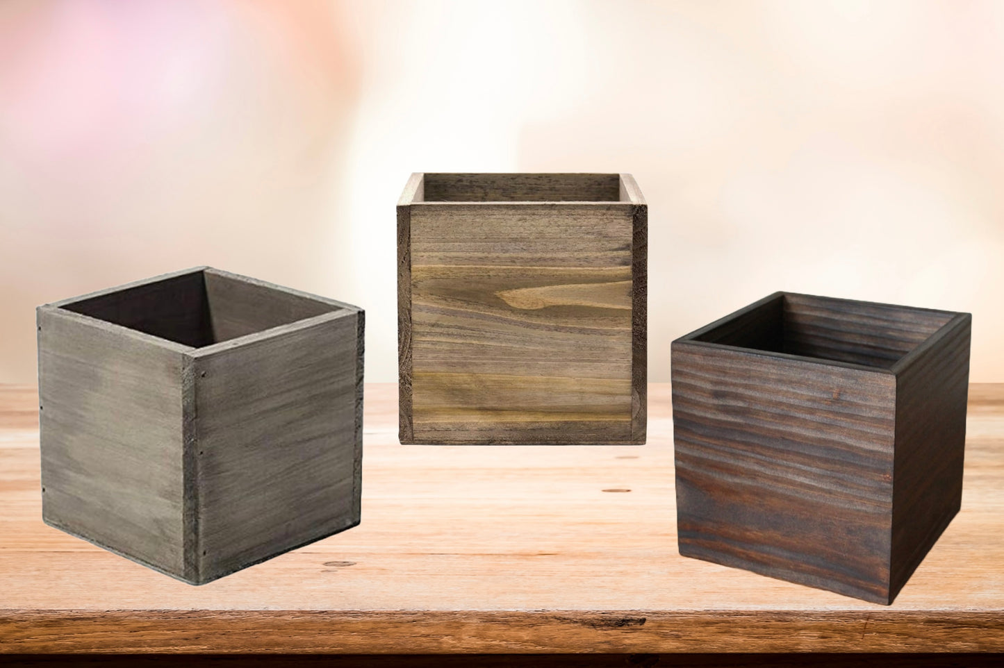 Square Wood Box- Custom Centerpiece
