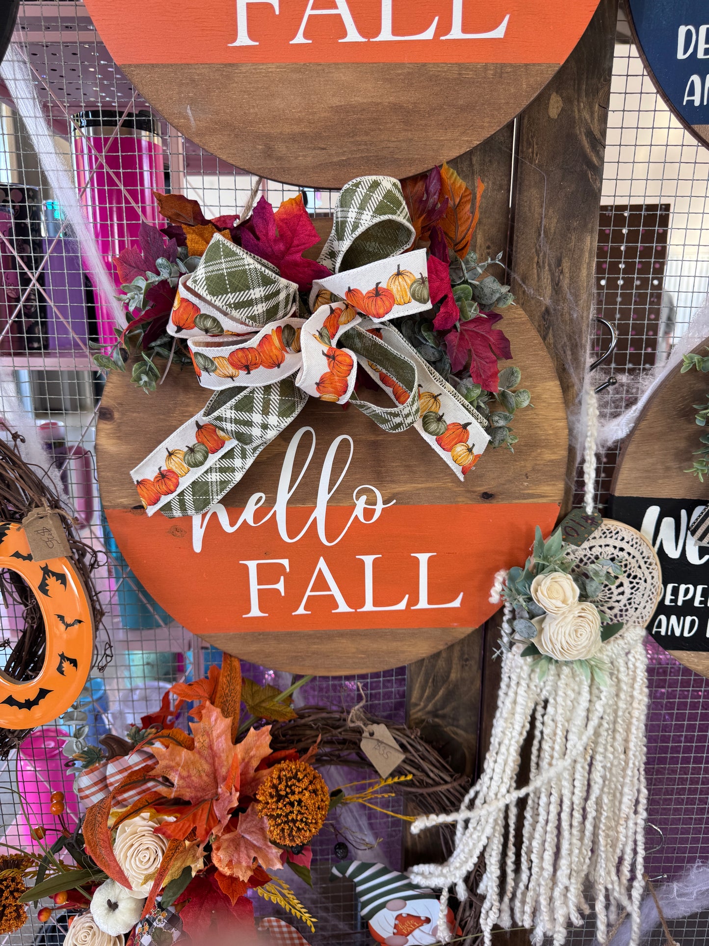 Hello Fall Door Round