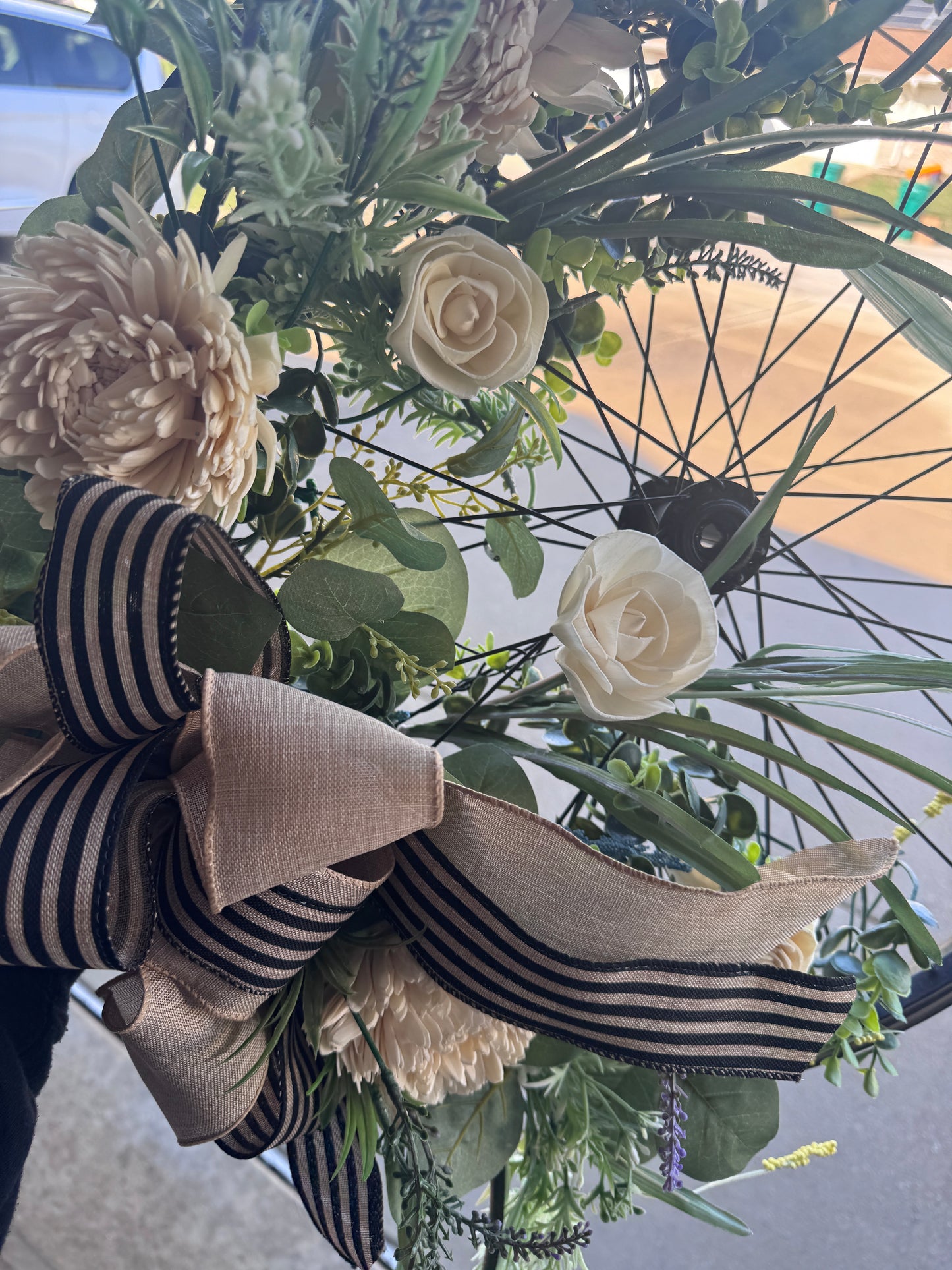 Bike Wheel Wreath- Large