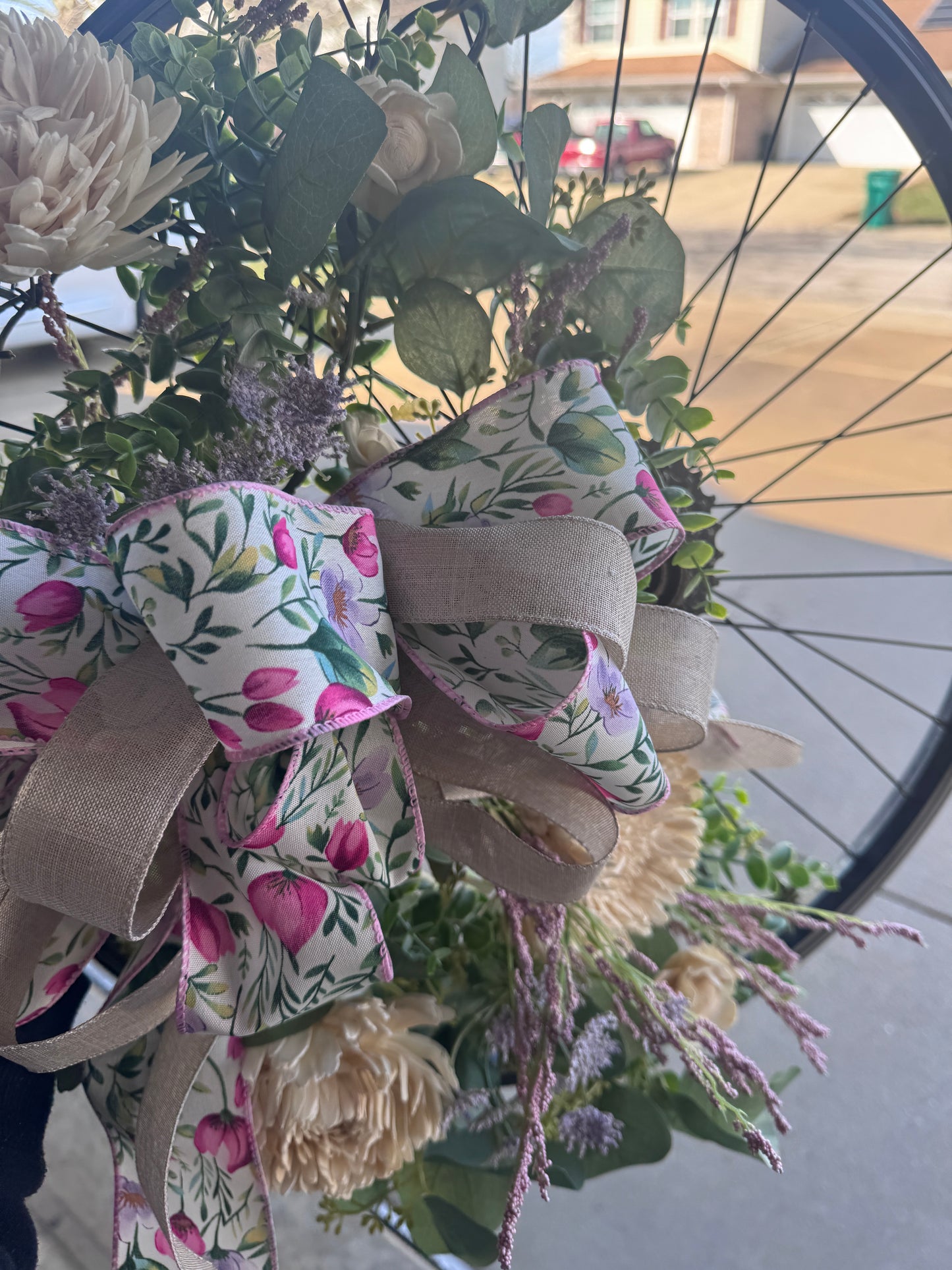Bike Wheel Wreath- Large