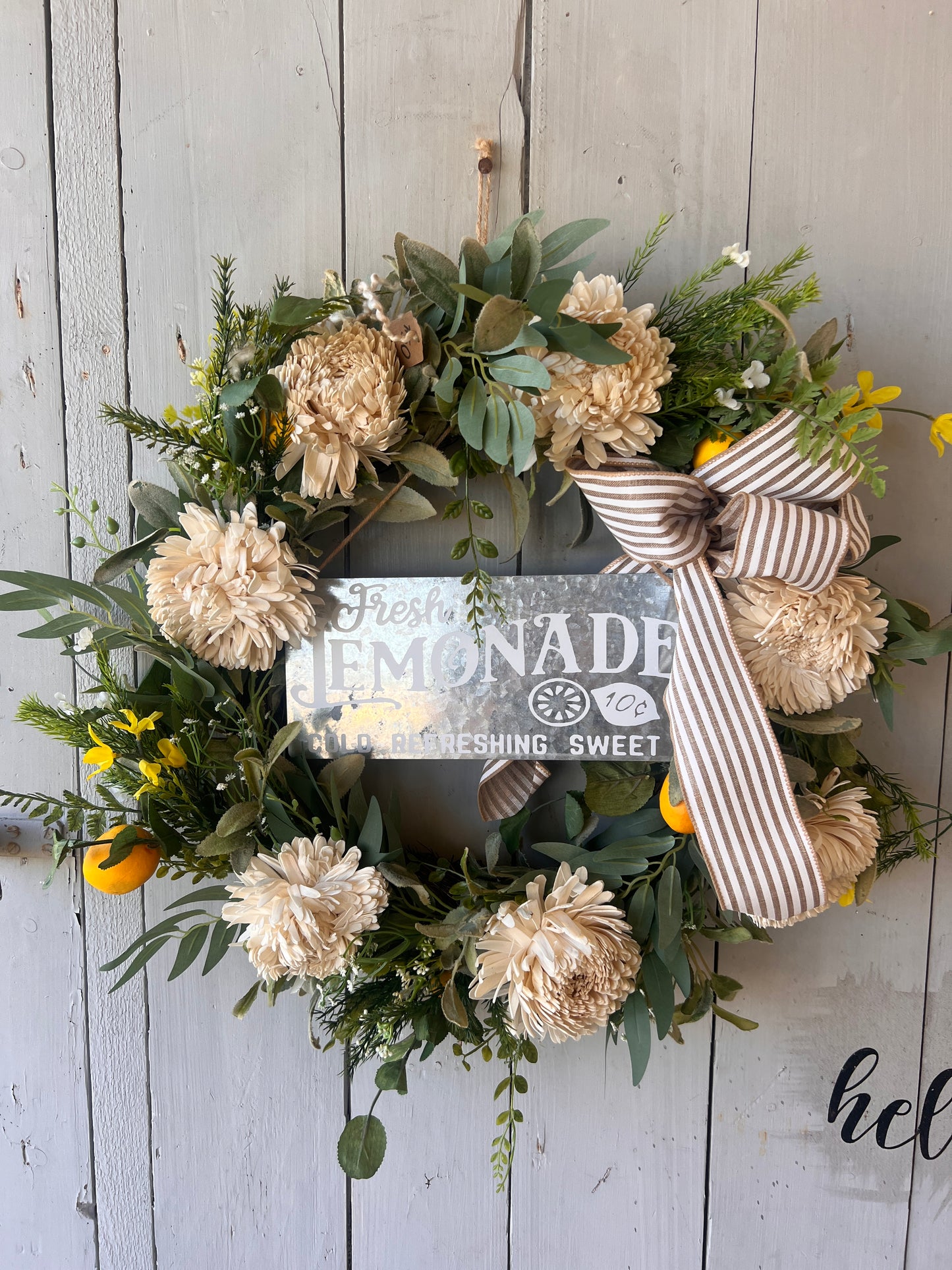 Lemonade/Lemons Wreath with Sign 20”