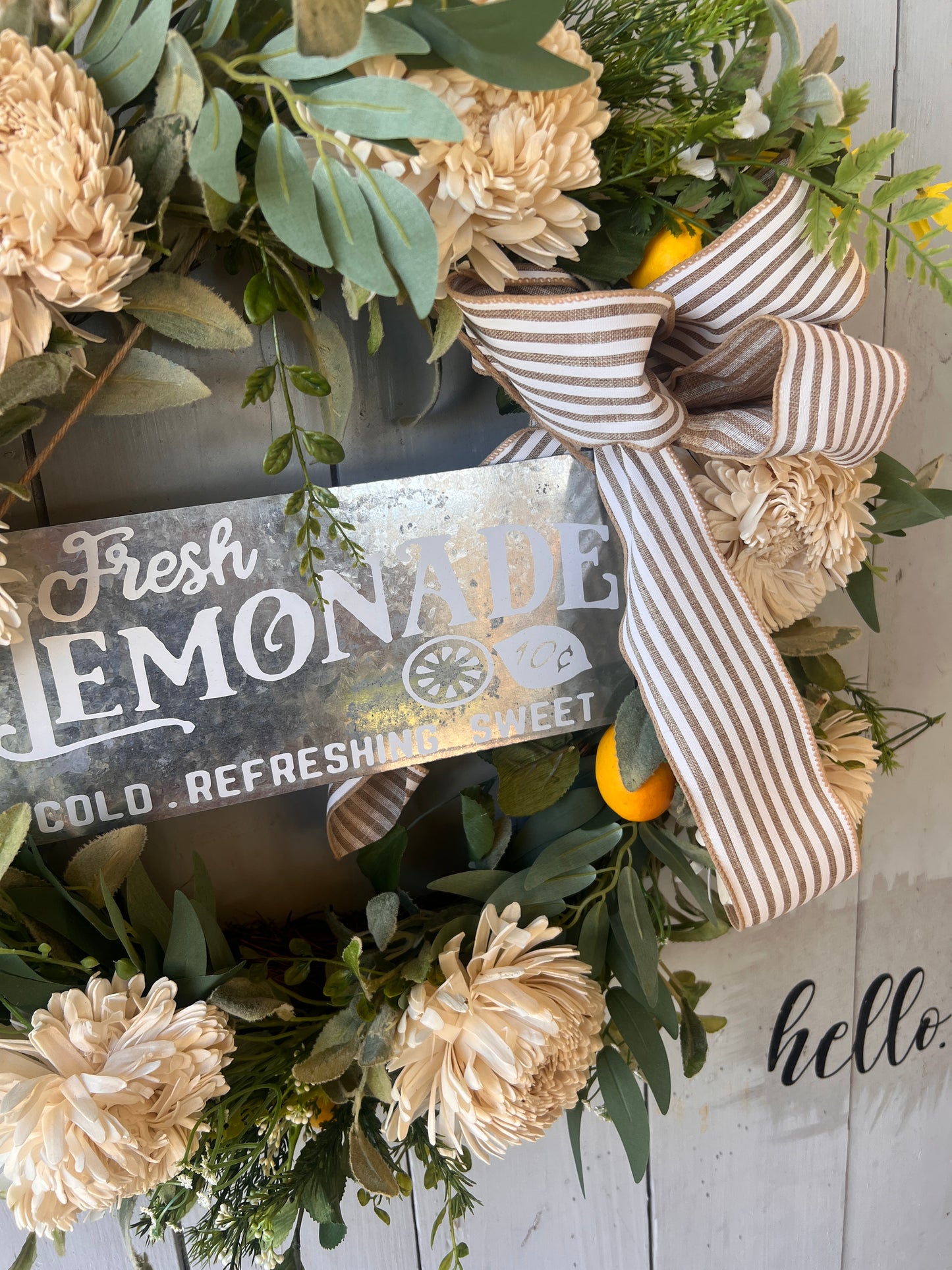 Lemonade/Lemons Wreath with Sign 20”