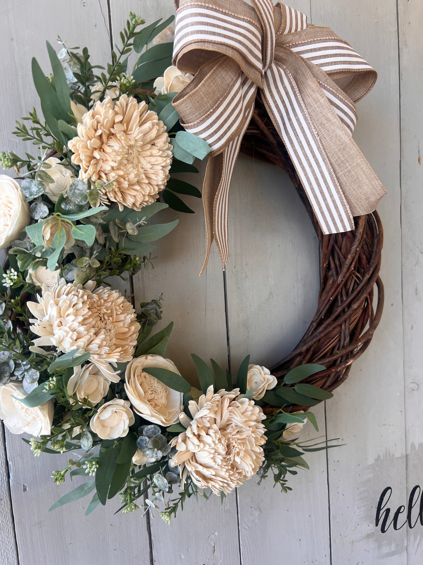 Dark Brown Wicker Wreath 19”