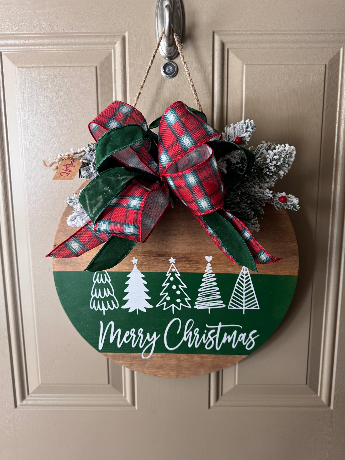 Christmas Trees Door Round Sign