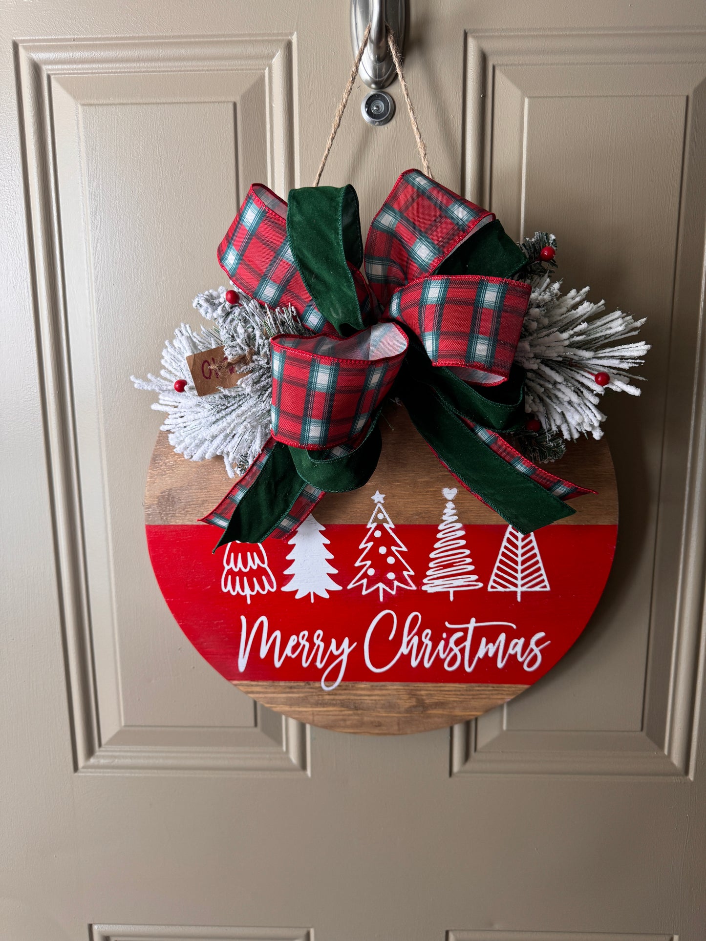 Christmas Trees Door Round Sign