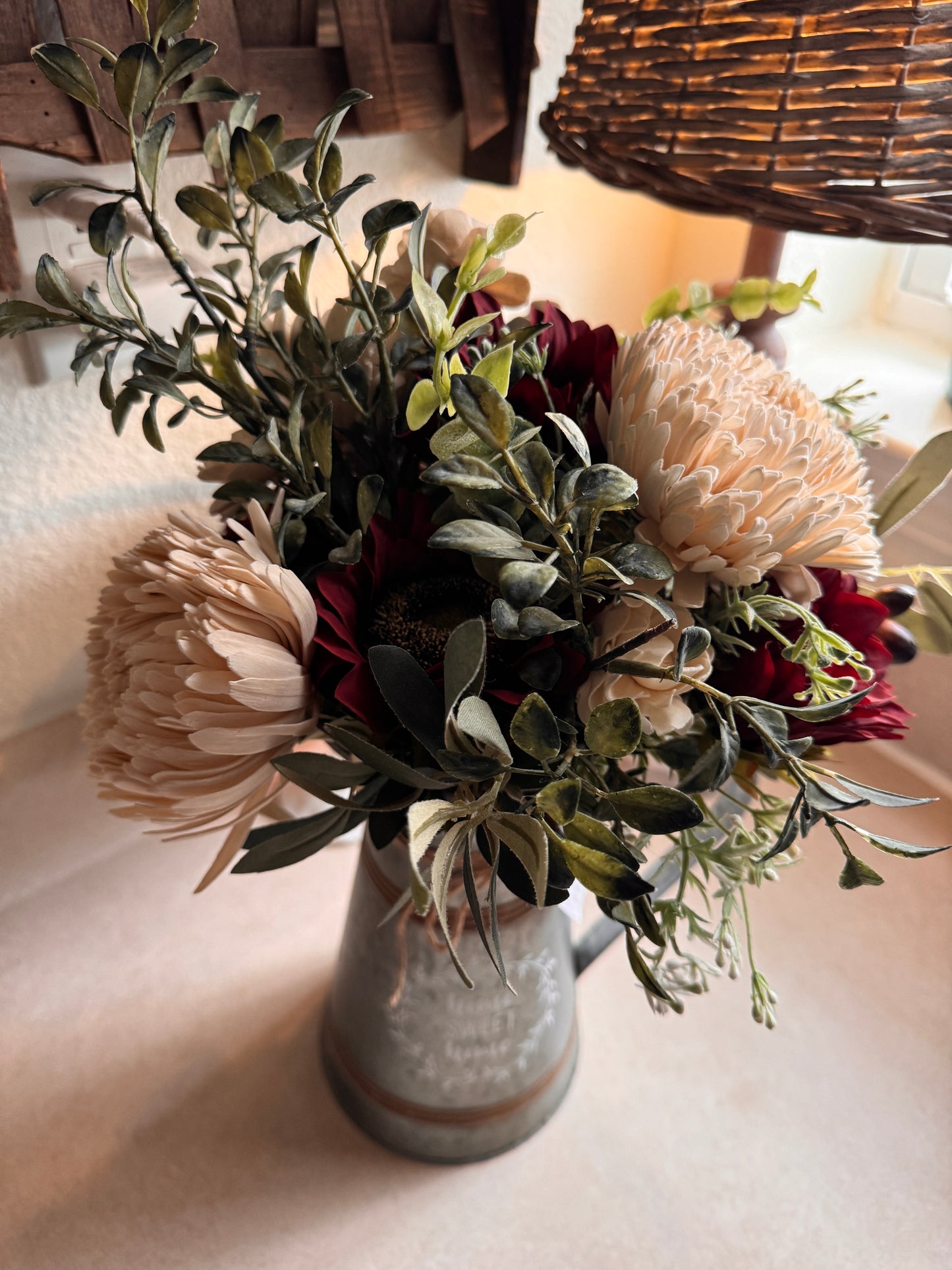 Metal Tin Pitcher Arrangement