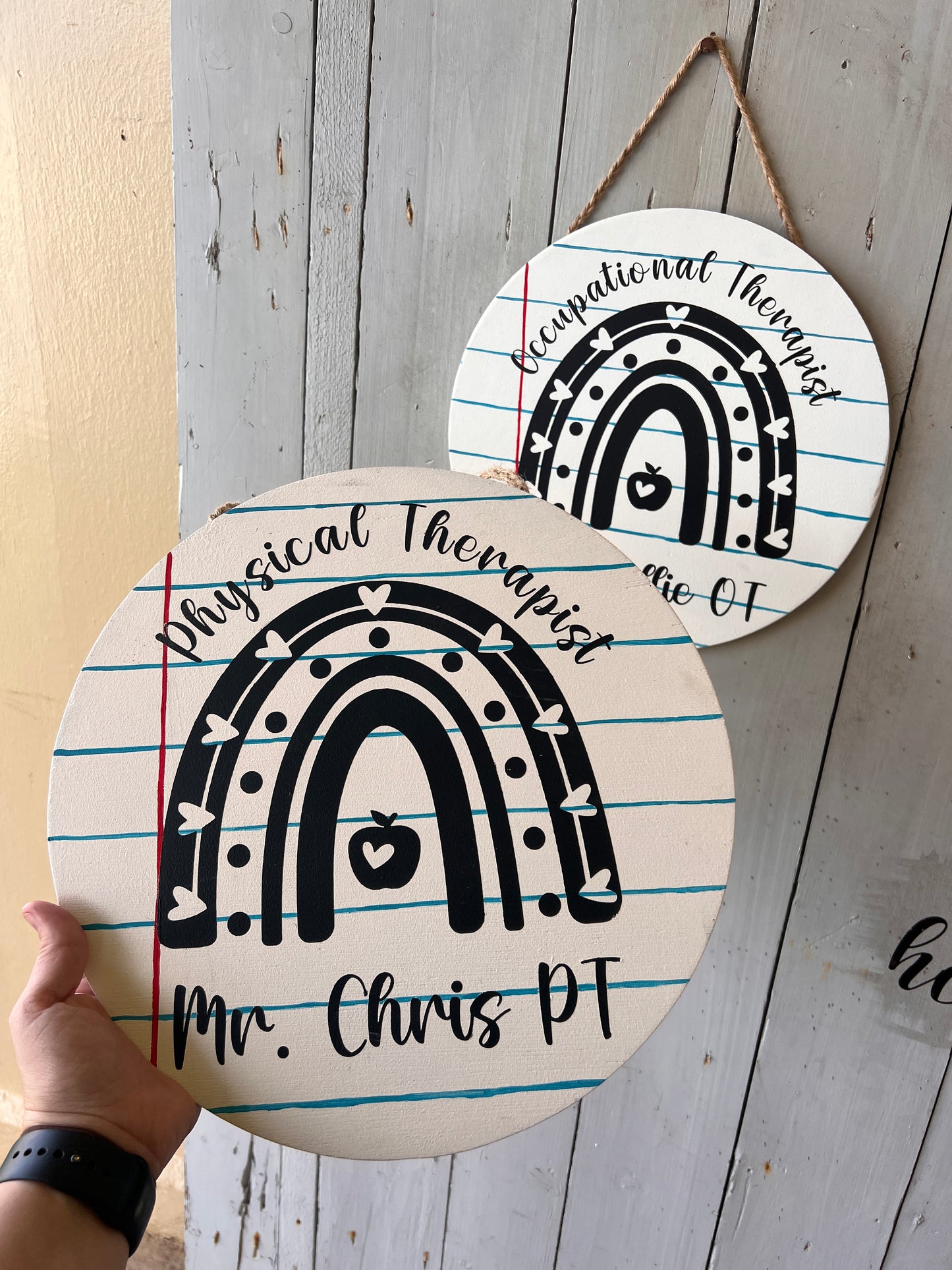 Teacher Personalized Rainbow Round- 12"