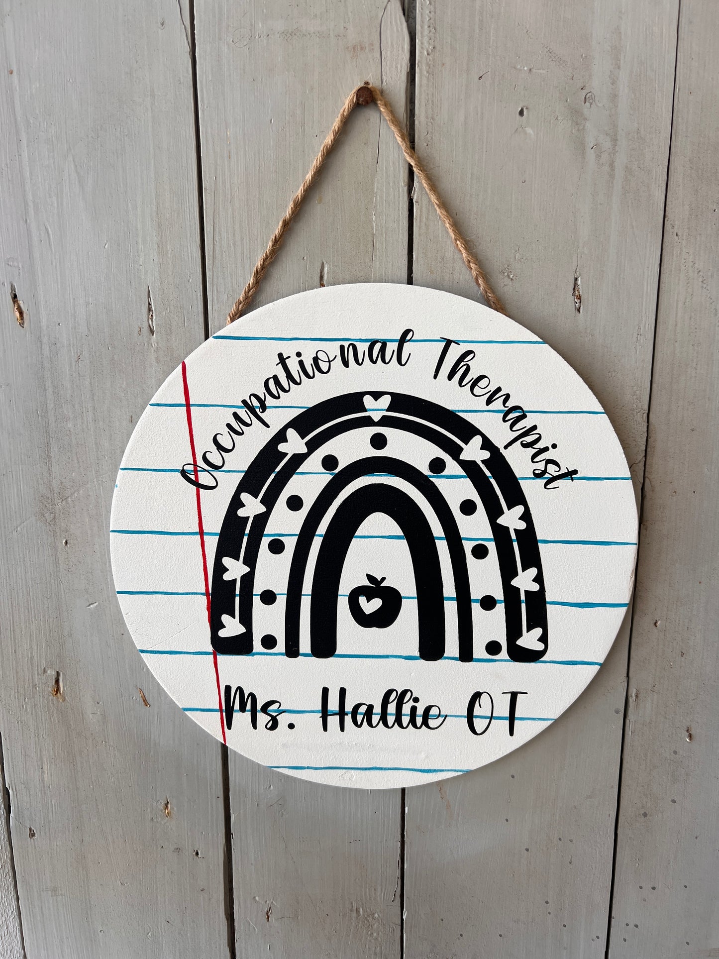 Teacher Personalized Rainbow Round- 12"