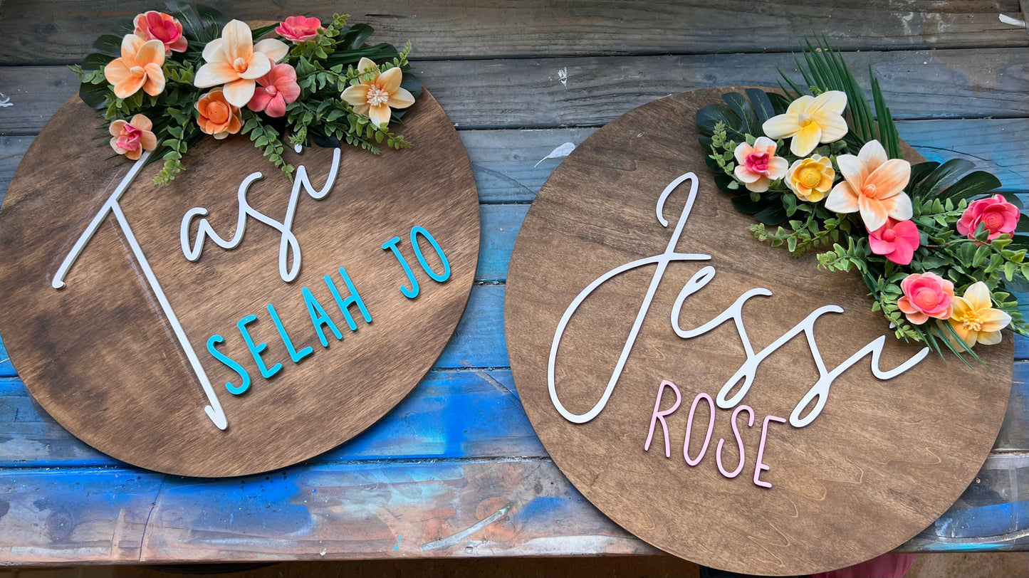 Name/Nursery Round- 20” CUSTOM MADE