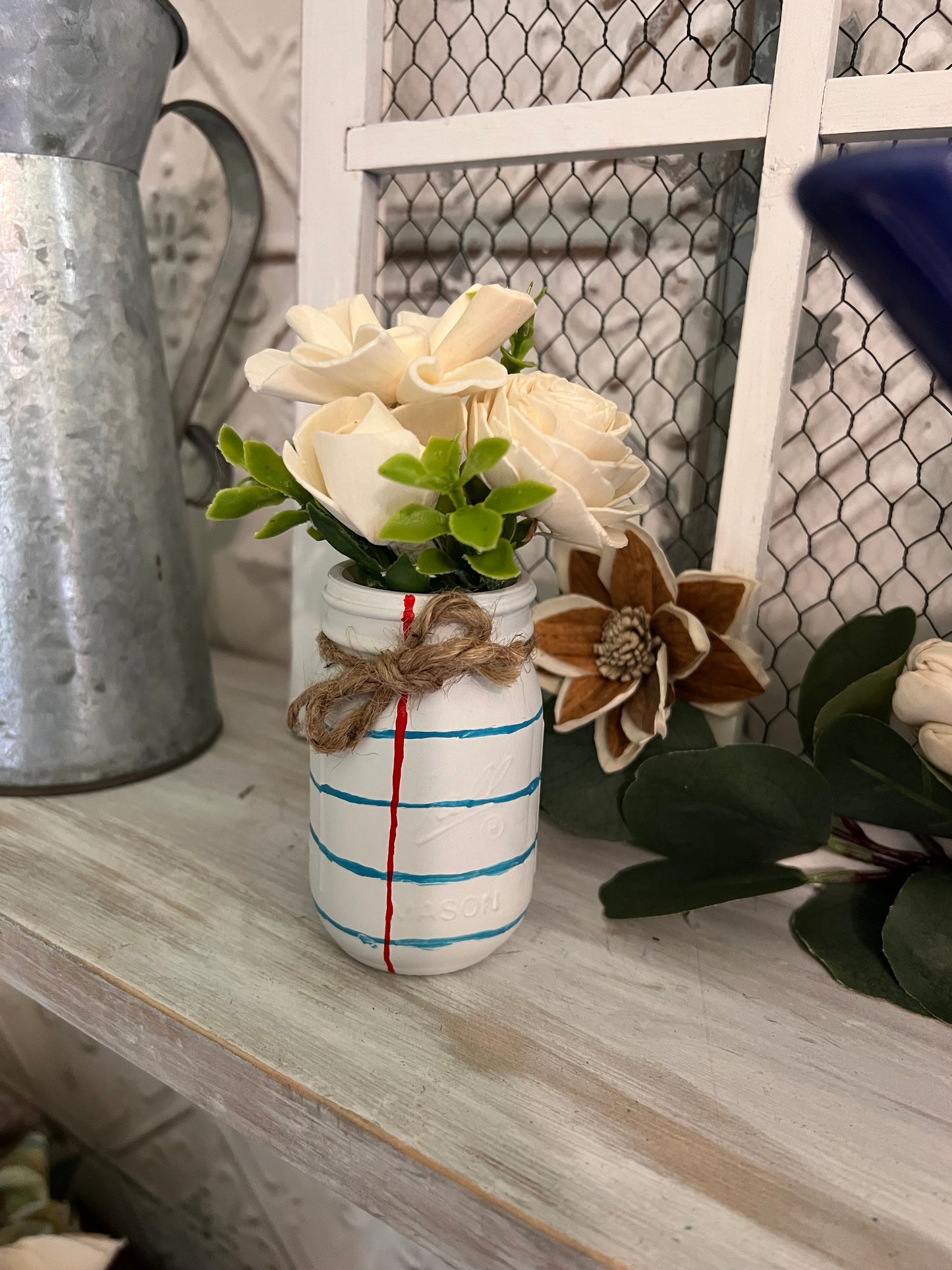 Painted Notebook Teacher MINI Mason Jar