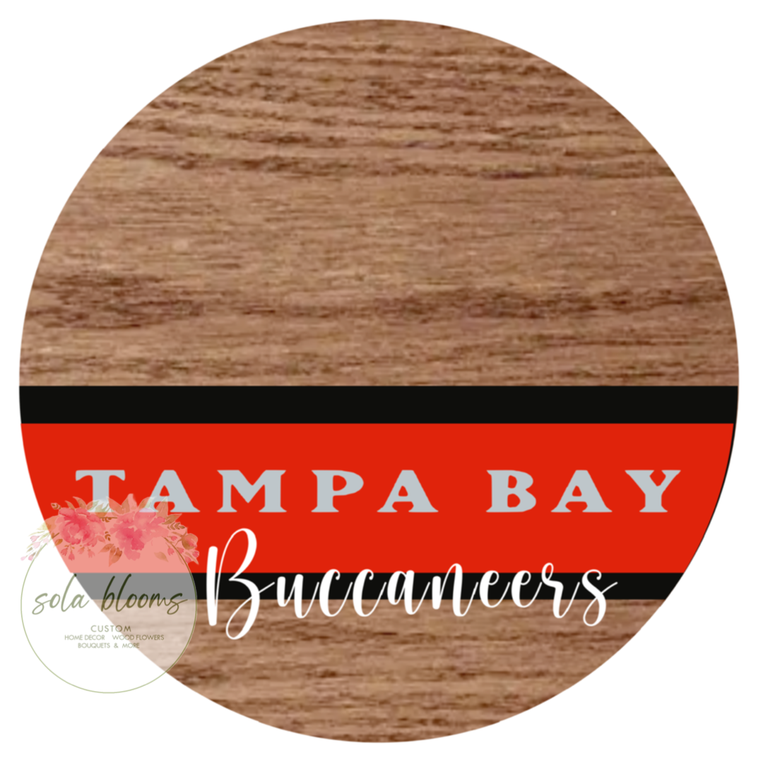 Football Team Wood Round Wreaths