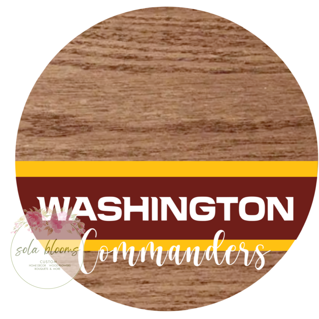 Football Team Wood Round Wreaths