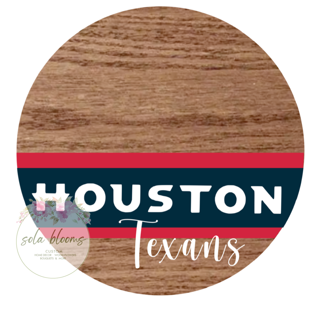 Football Team Wood Round Wreaths