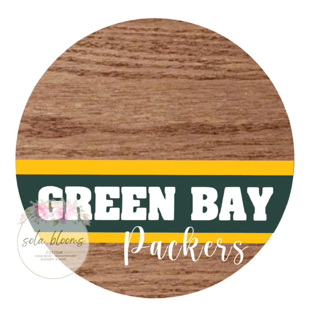 Football Team Wood Round Wreaths