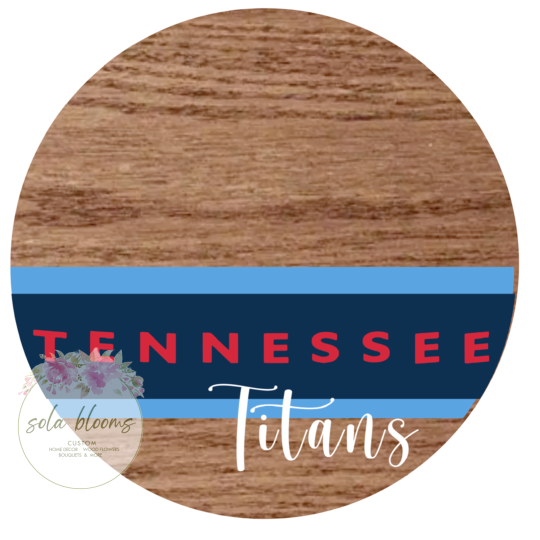 Football Team Wood Round Wreaths