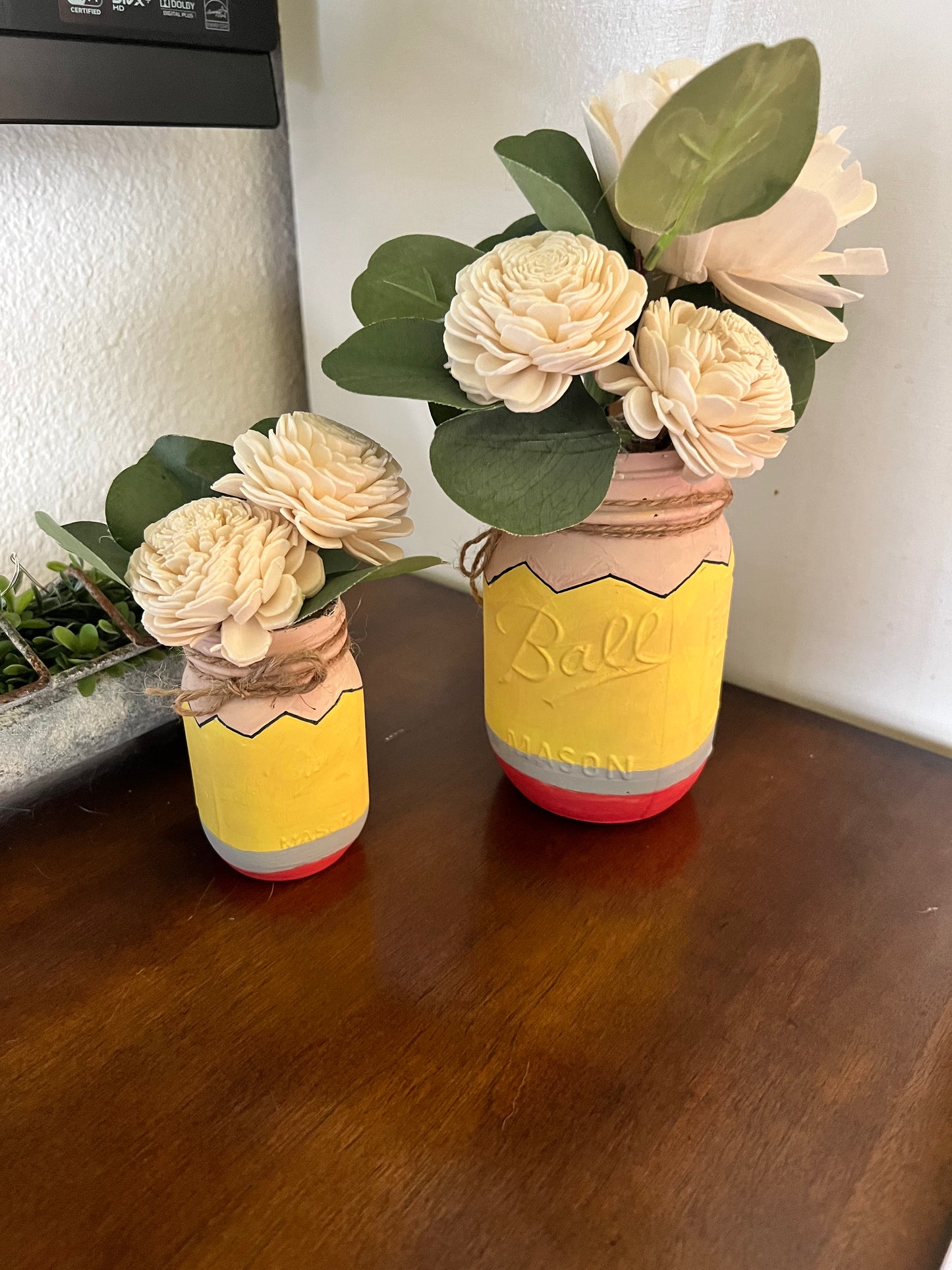 Painted Pencil Teacher MEDIUM Mason Jar