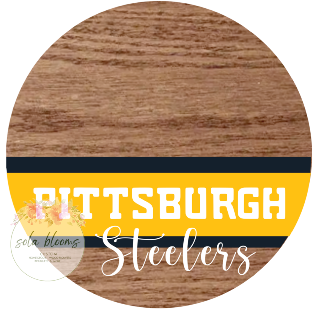 Football Team Wood Round Wreaths