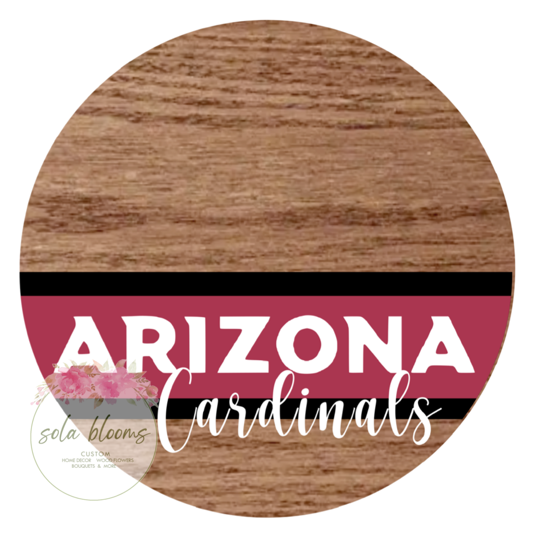 Football Team Wood Round Wreaths