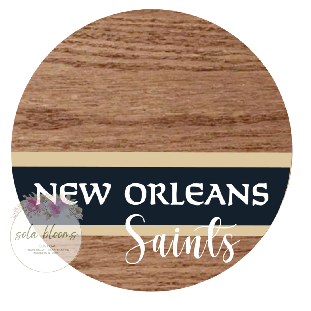 Football Team Wood Round Wreaths