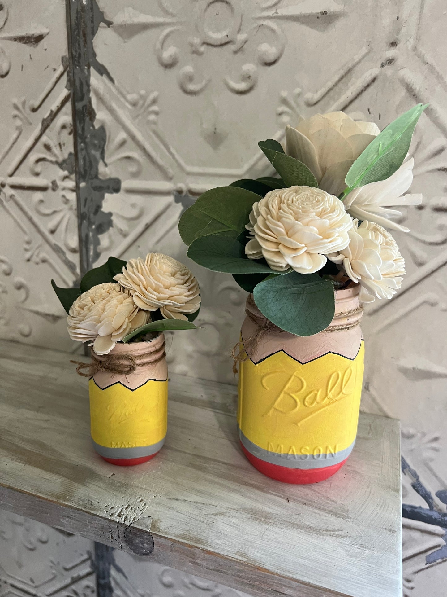 Painted Pencil Teacher MINI Mason Jar
