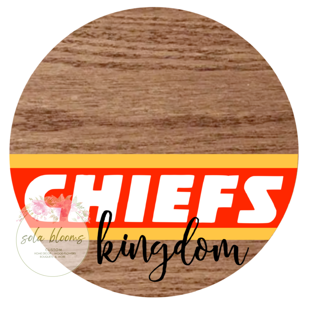 Football Team Wood Round Wreaths