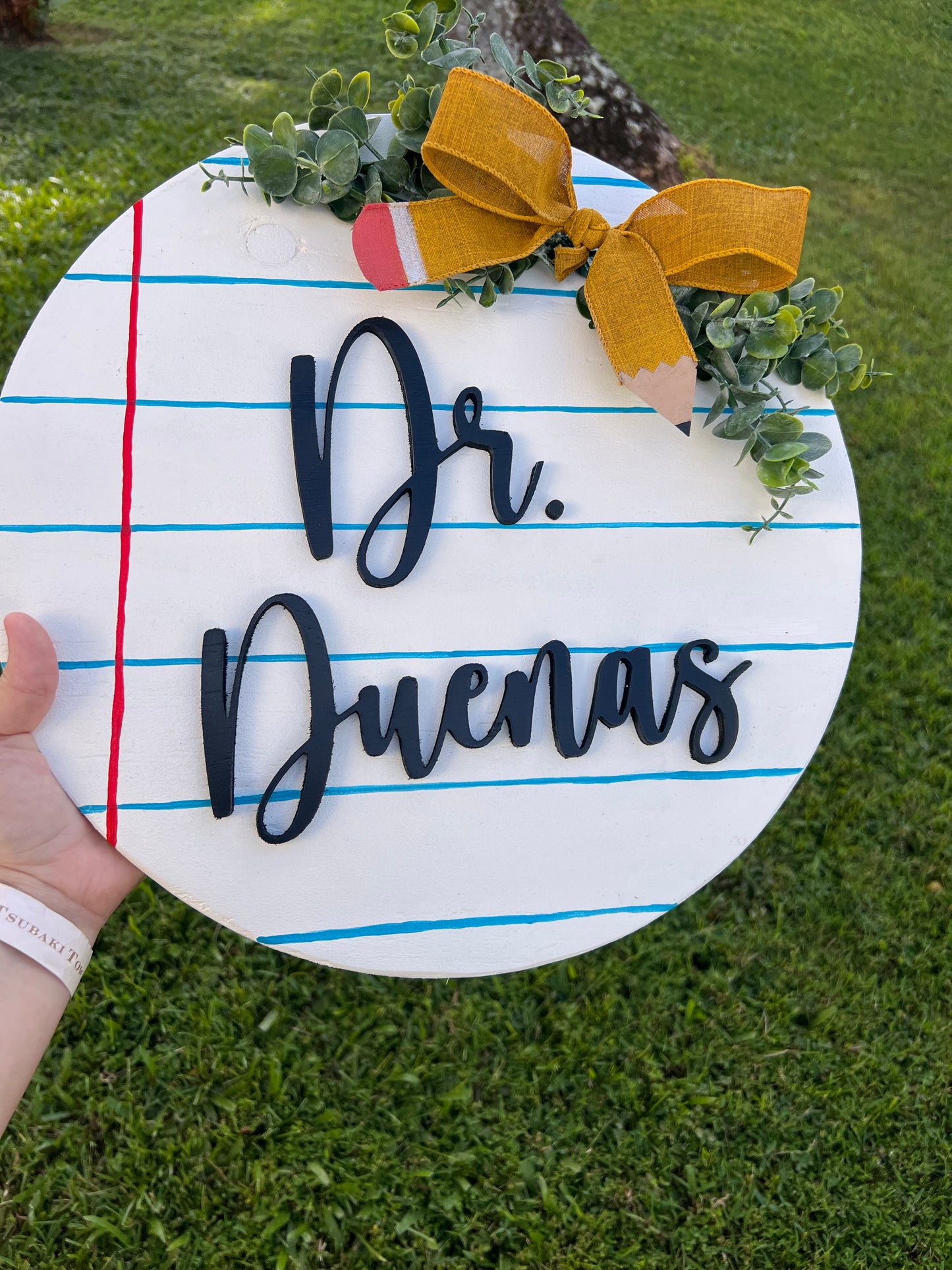 Teacher Door Round- 3D Words