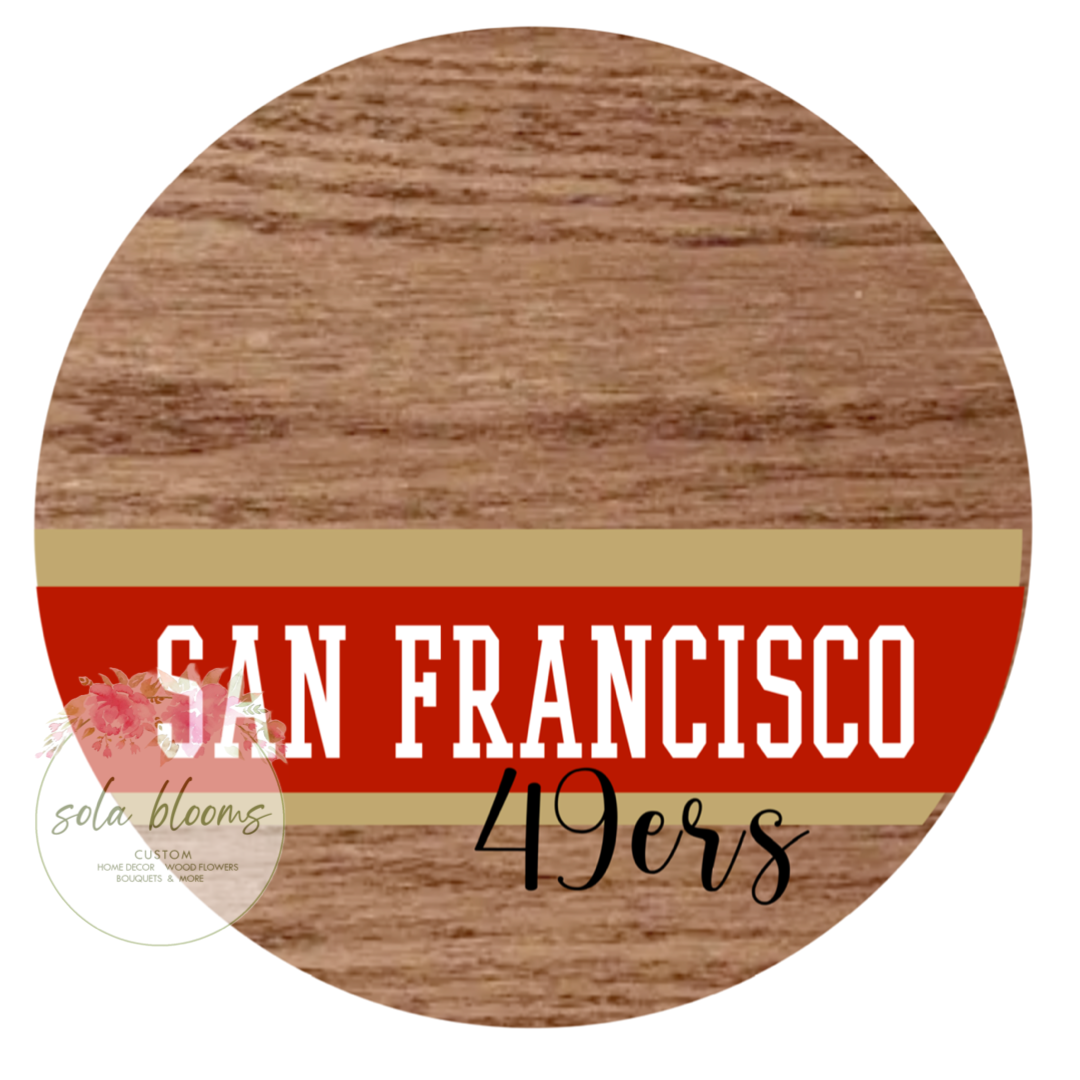Football Team Wood Round Wreaths