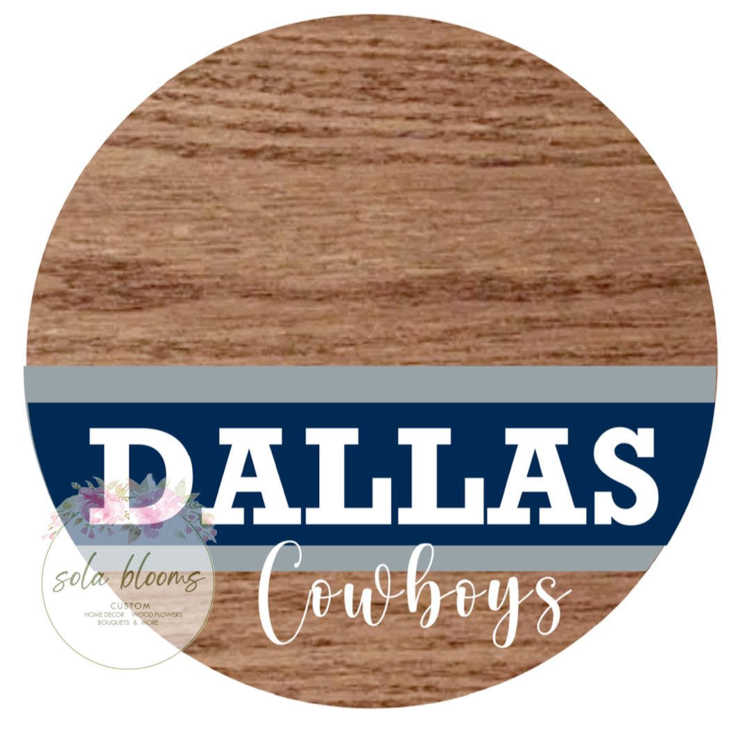 Football Team Wood Round Wreaths