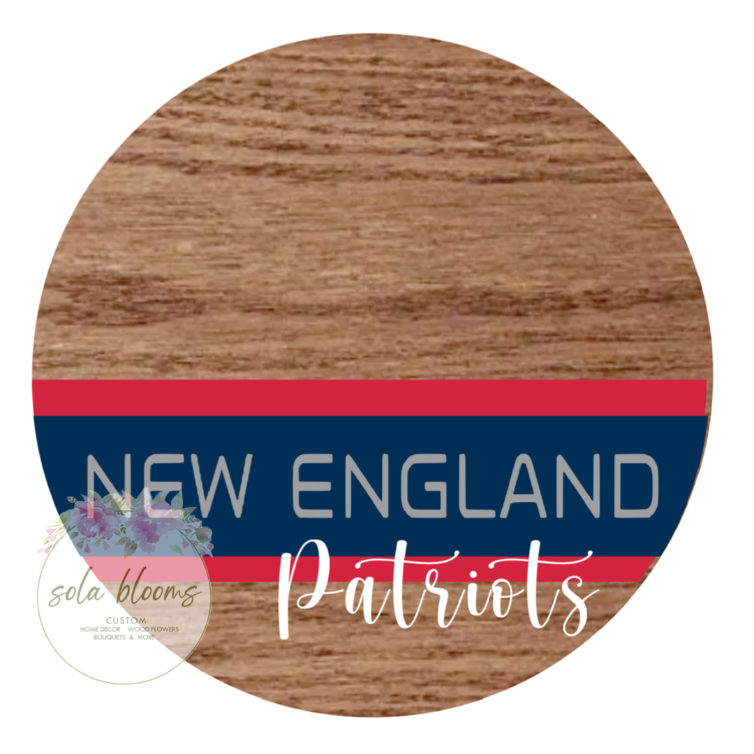 Football Team Wood Round Wreaths