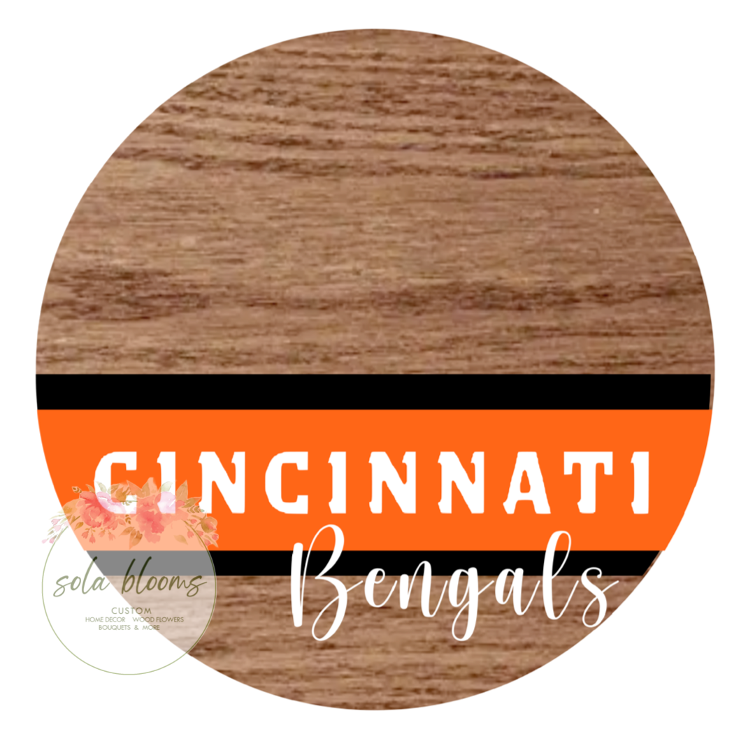 Football Team Wood Round Wreaths