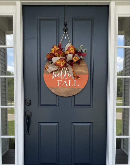 Hello Fall Door Round
