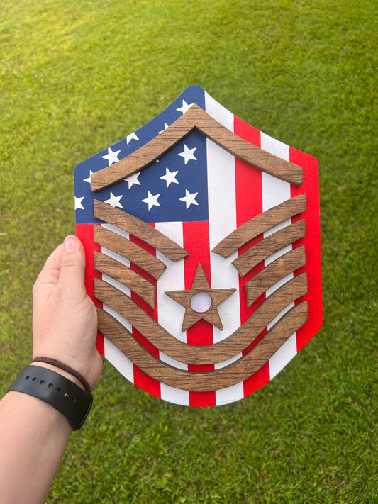 Military Stripes Plaque- Chief Master Sergeant Air Force