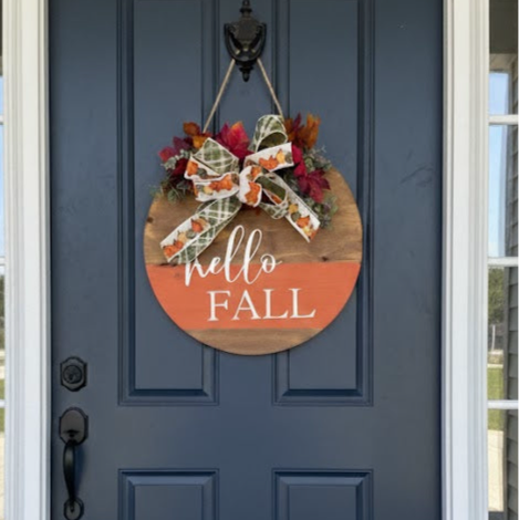 Hello Fall Door Round