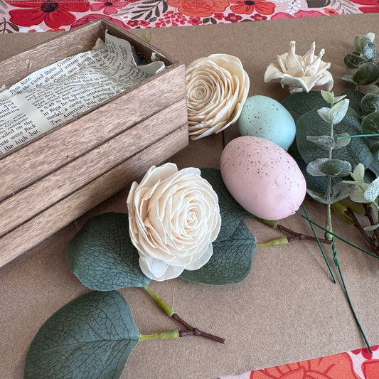 Wood Crate Craft Kit- removable eggs
