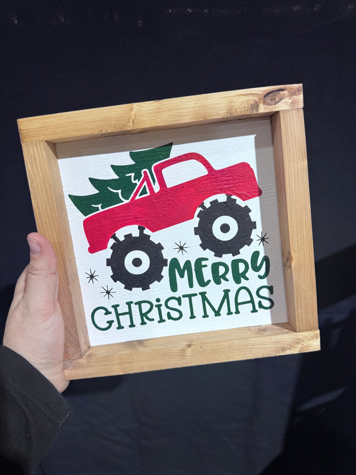 Monster Truck Christmas Sign