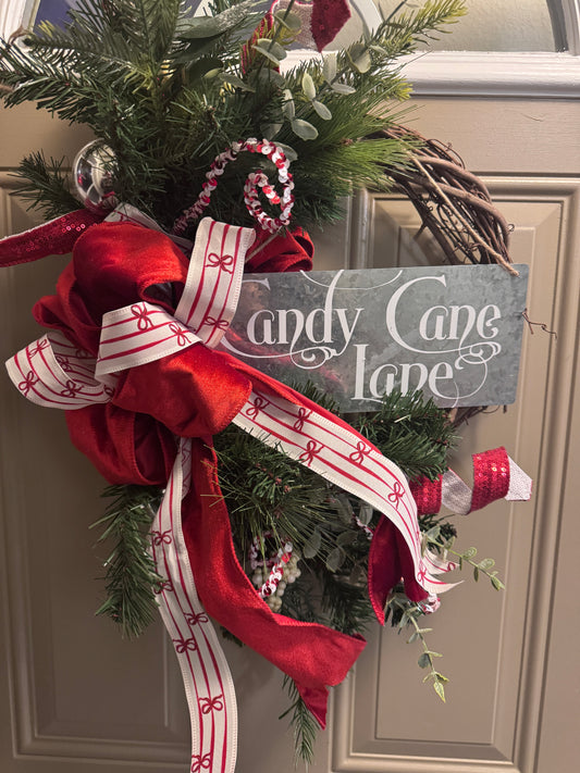 Candy Cane Lane Wreath