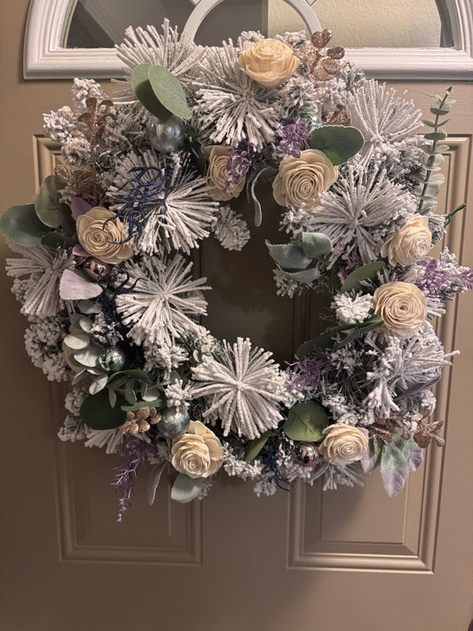 Flocked Christmas Wreath