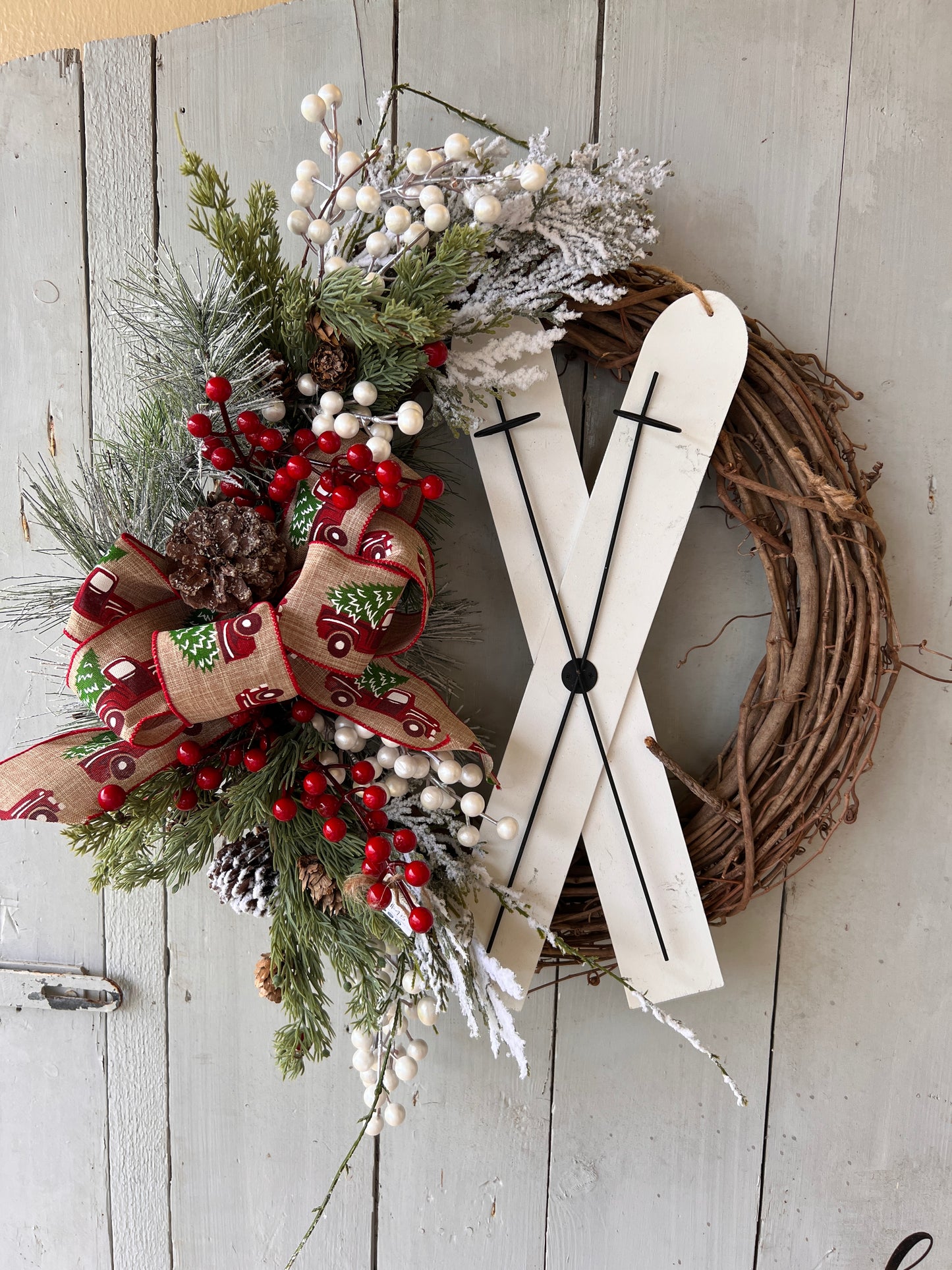 Christmas Wreath- with skis