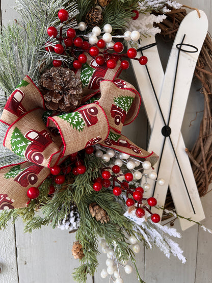 Christmas Wreath- with skis