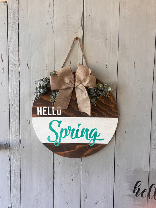Hello Spring Door Round
