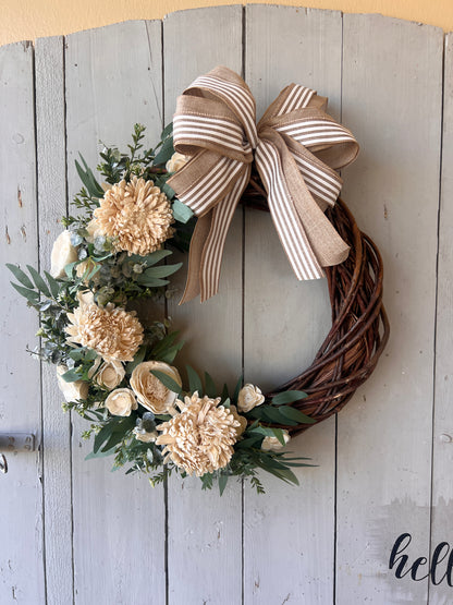Dark Brown Wicker Wreath 19”
