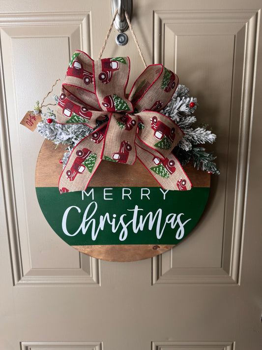 Christmas Door Round Sign