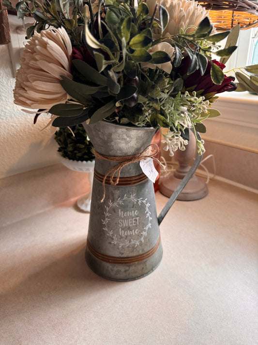 Metal Tin Pitcher Arrangement