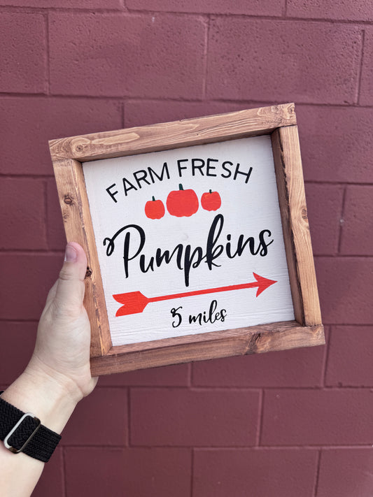 Fall Pumpkins Wood Sign