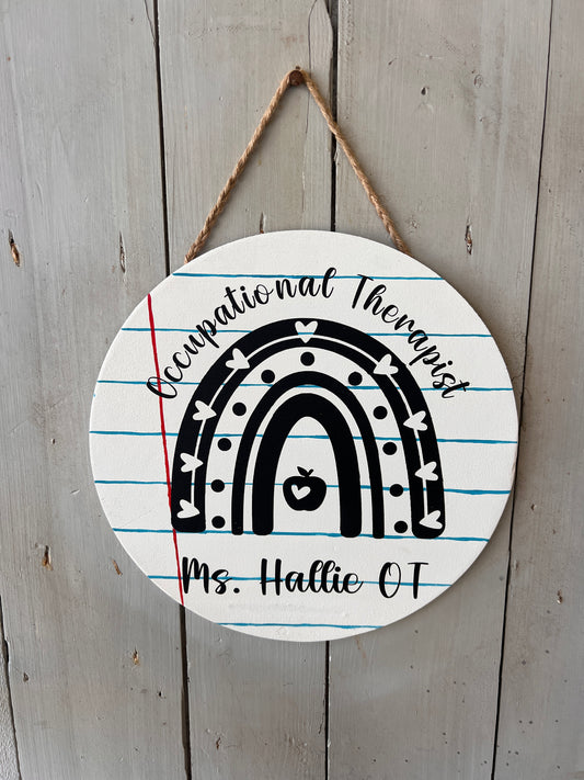 Teacher Personalized Rainbow Round- 12"