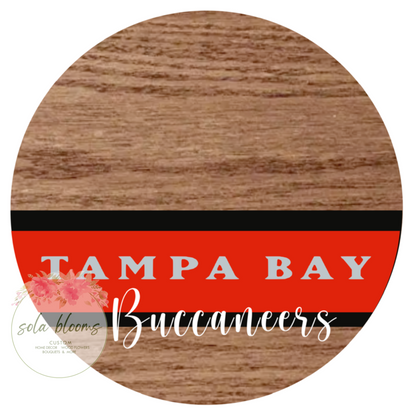 Football Team Wood Round Wreaths