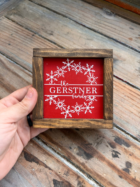 Mini  Sign- Snowflake Last Name
